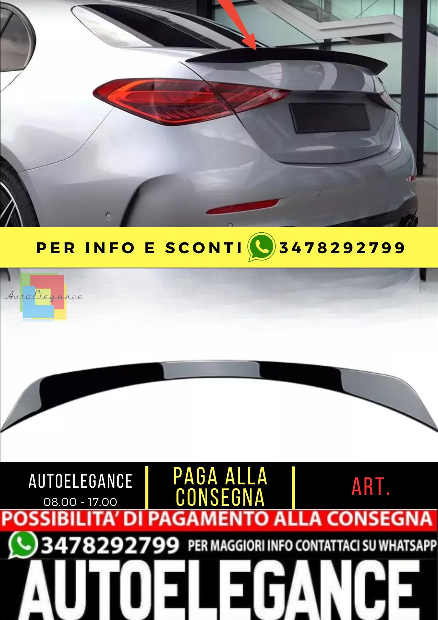 KIT SPOILER ADATTO PER MERCEDES-BENZ CLASSE C W206