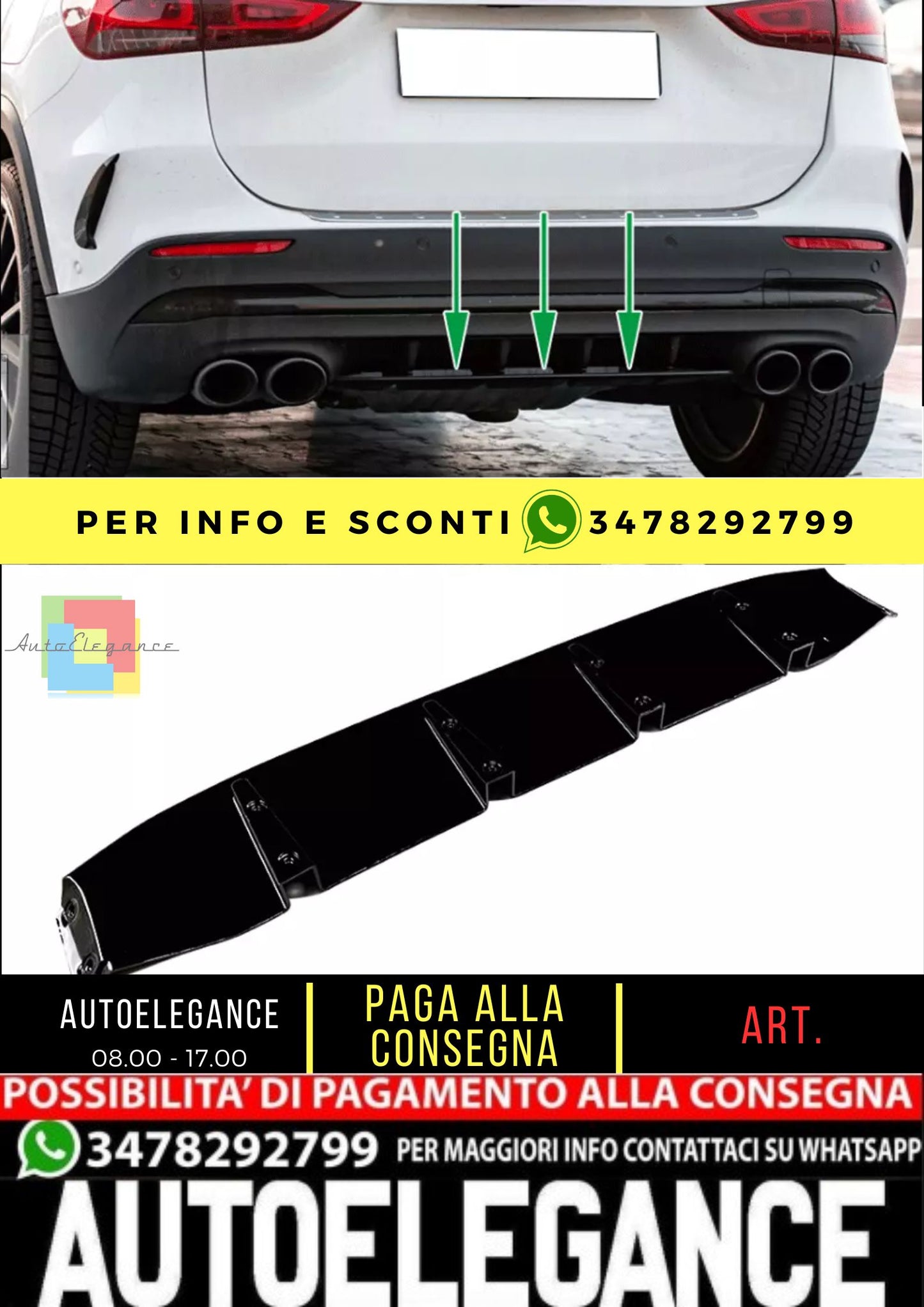 DIFFUSORE ADATTO PER Mercedes GLA H247