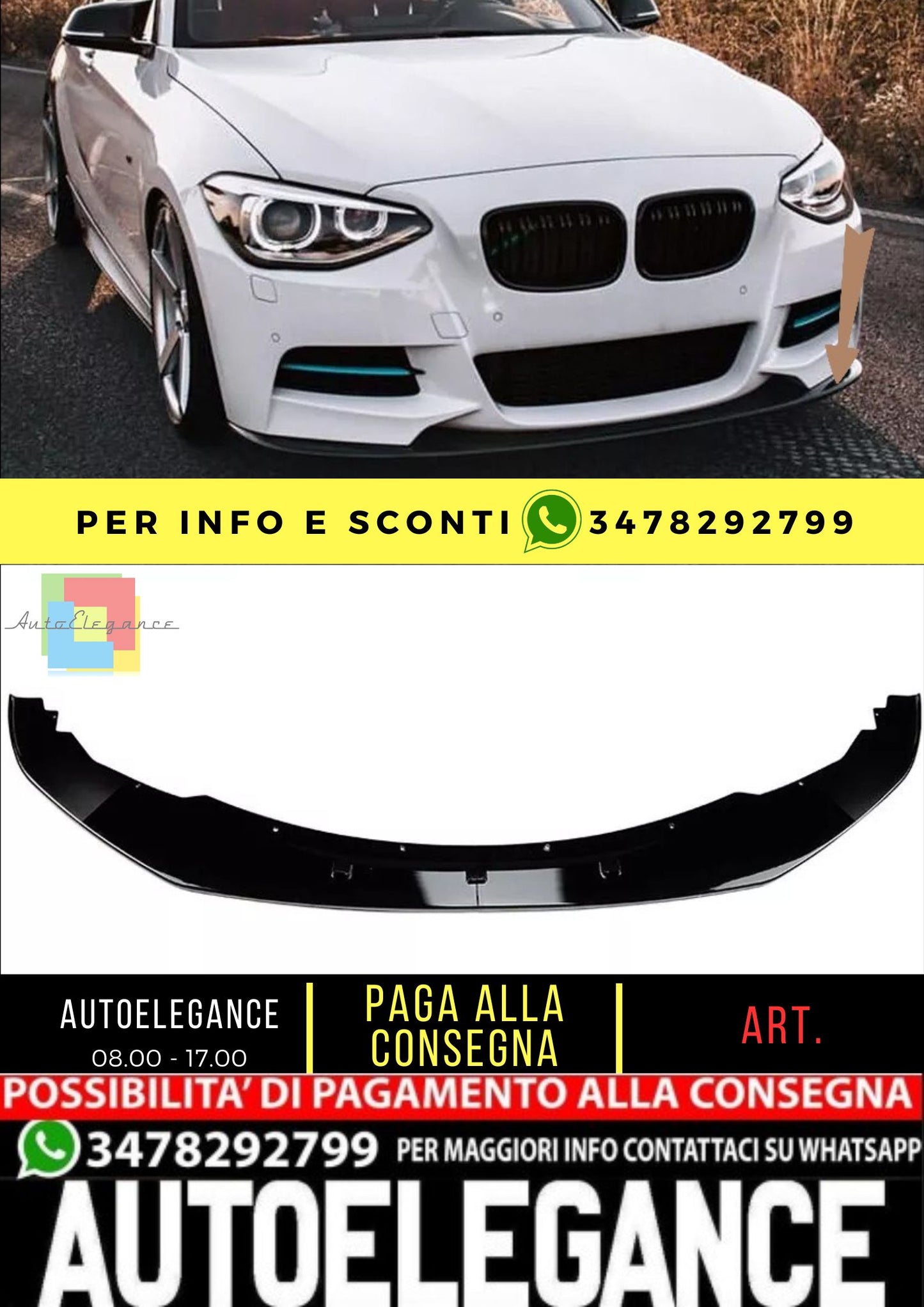 SPLITTER ADATTO PER  BMW serie 1 F20 F21