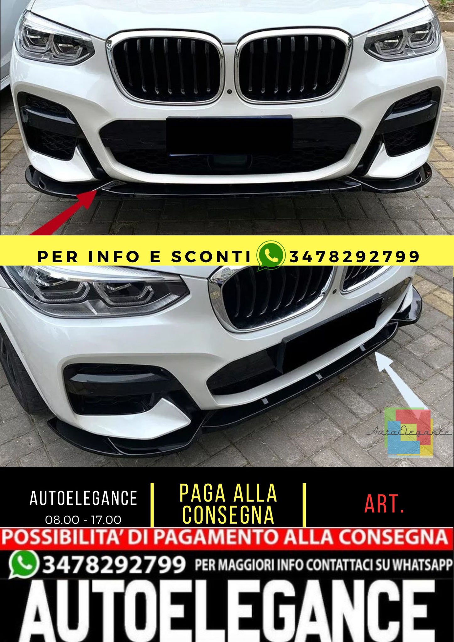 🤩SPLITTER ADATTO PER BMW X3 G01 X4 G02 pre-LCI🤩
