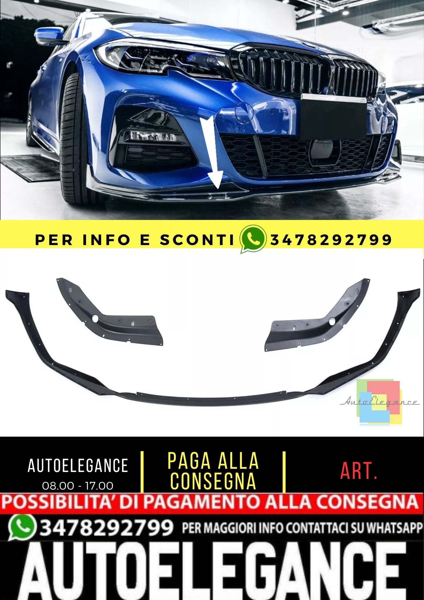 SPOILER ADATTO PER BMW SERIE 3 G20 G21 pre-LCI