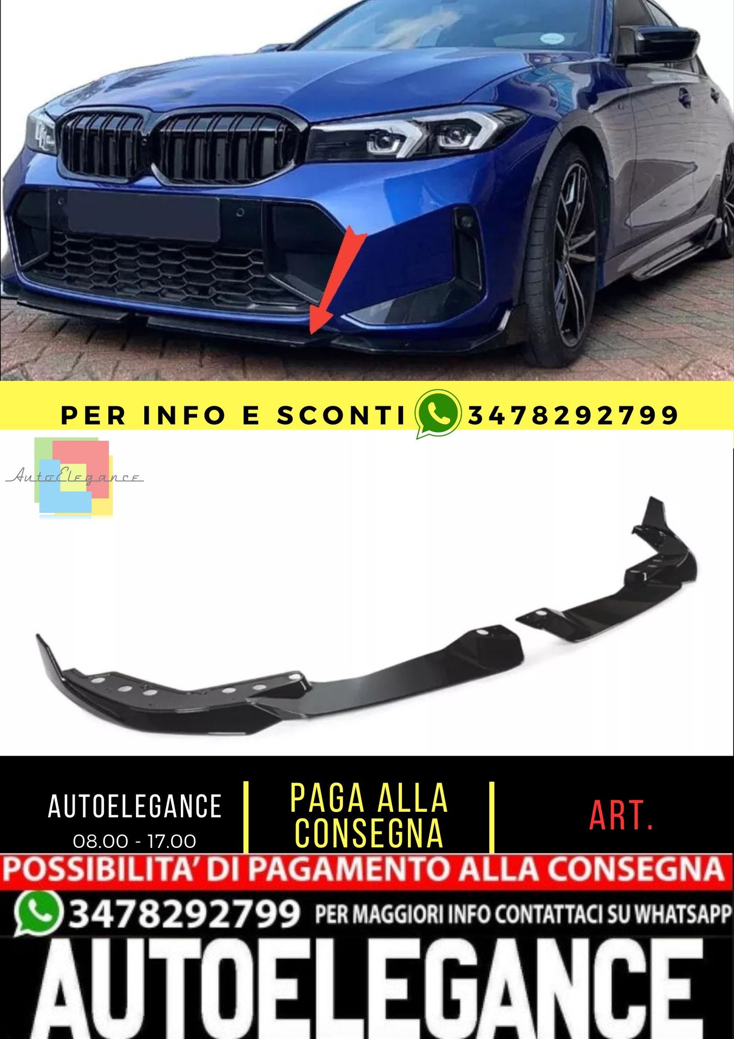 SPLITTER ADATTO PER  BMW Serie 3 G20 G21