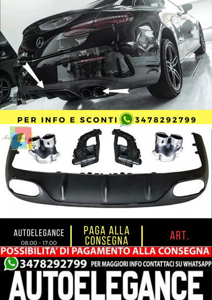 Diffuser + Exhaust Tips (BLACK) SUITABLE FOR MERCEDES E53