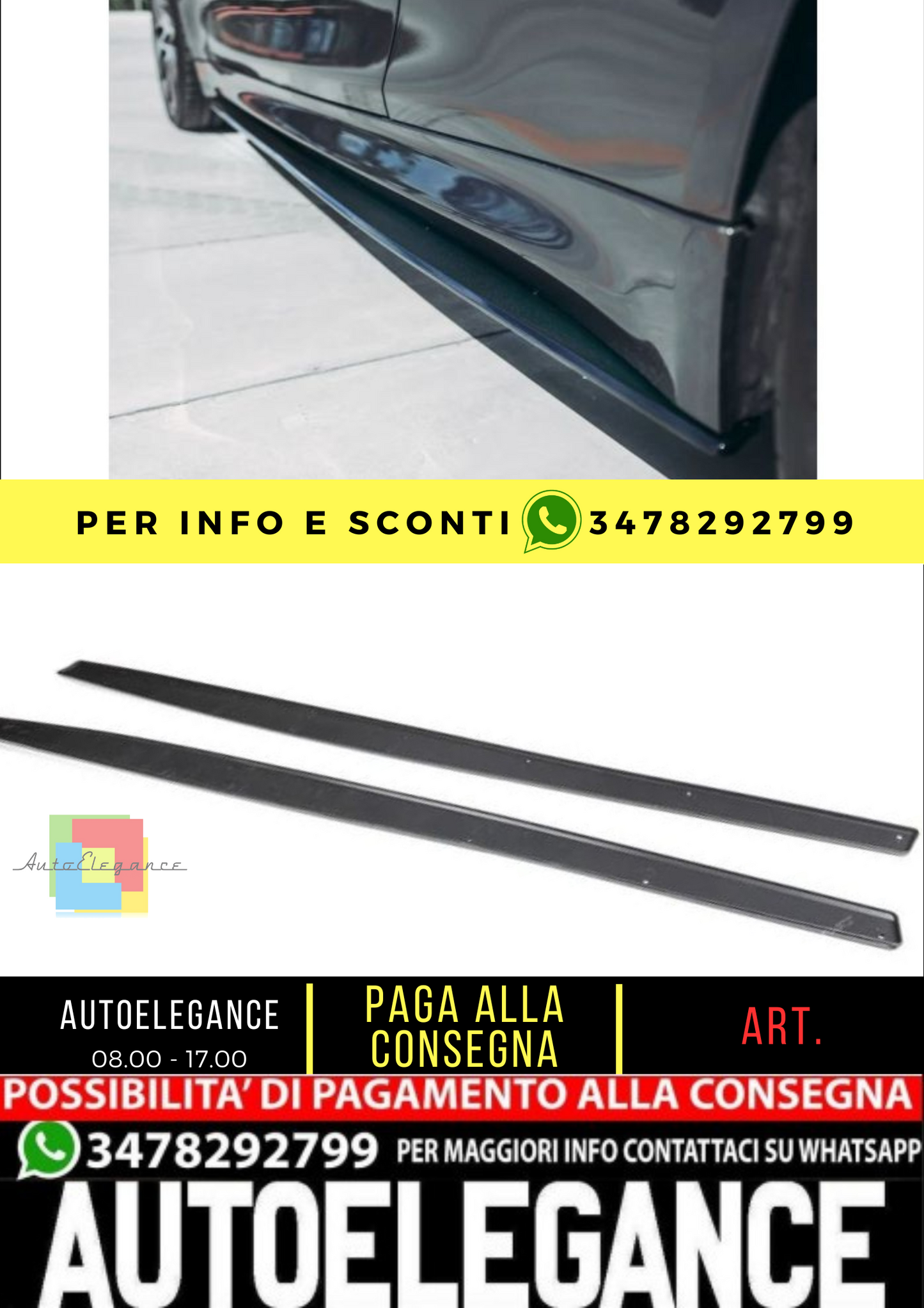 ⭐ Minigonne laterali adatte per BMW Serie 3 F80 M3 e Serie 4 F82 F83 M4 (SET/AB⭐