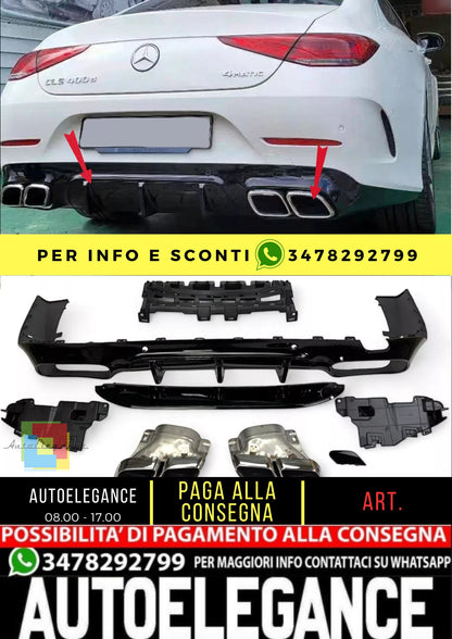 💎Diffusore+ terminali di scarico ADATTO PER Mercedes X257 C257 CLS💎
