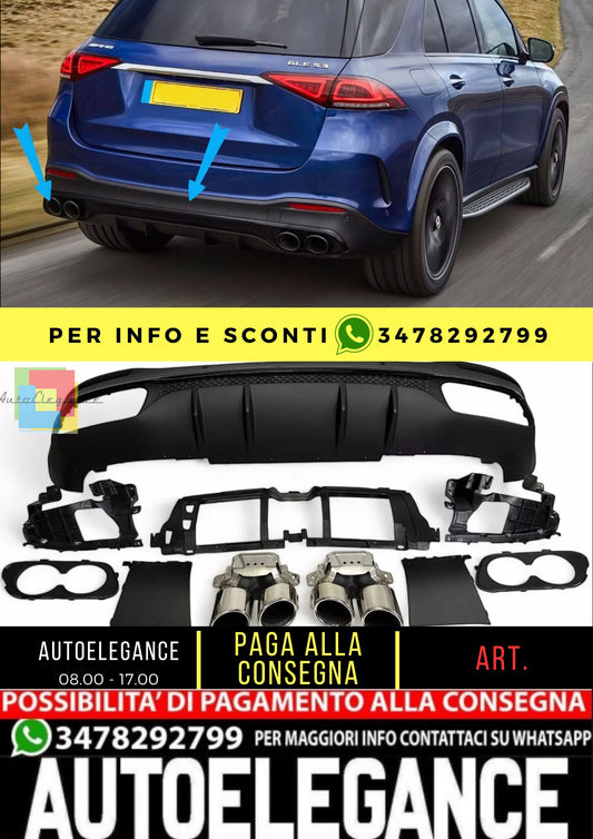 Diffusore+ terminali di scarico ADATTO PER Mercedes W167 GLE SUV