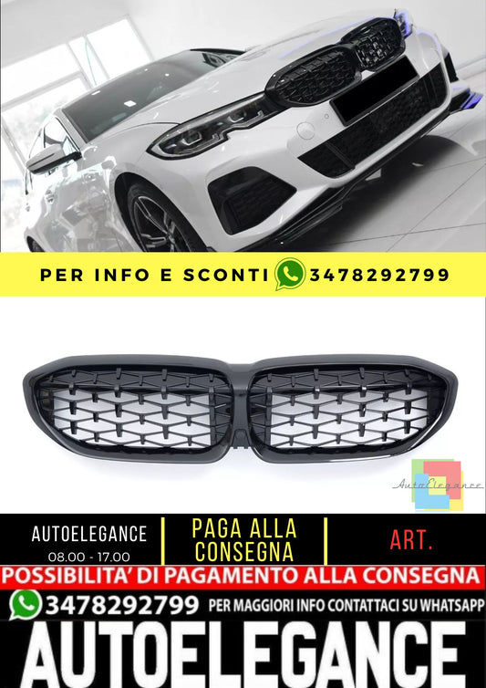 GRIGLIA RADIATORE NERO LUCIDO ADATTO PER BMW SERIE 3 G20 G21 pre-LCI