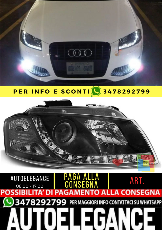 💎COPPIA FARI PRINCIPALI ADATTI PER AUDI A3 8P 2003-2008 💎