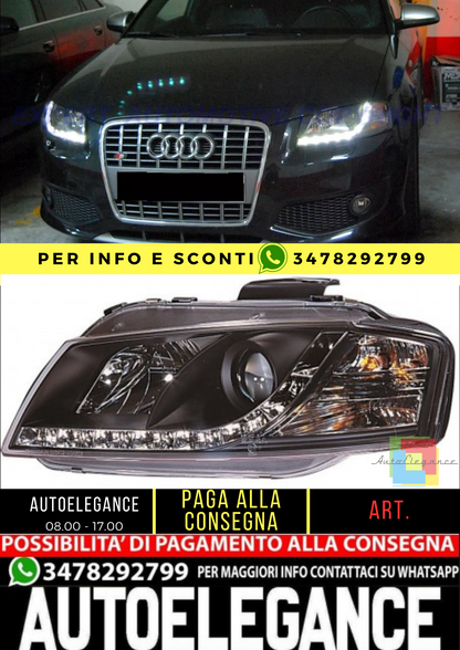 💎PAIR OF FRONT HEADLIGHTS SUITABLE FOR AUDI A3 8P 2003-2008 BLACK💎