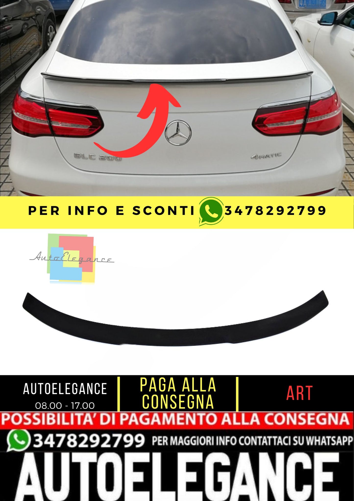 💎 SPOILER adatto per Mercedes GLC C253 2016+ Coupe