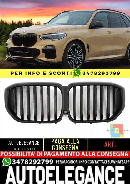 😍GRIGLIA RADIATORE SPORTIVA ADATTA PER BMW X5 G05 LCI NERO OPACO😍