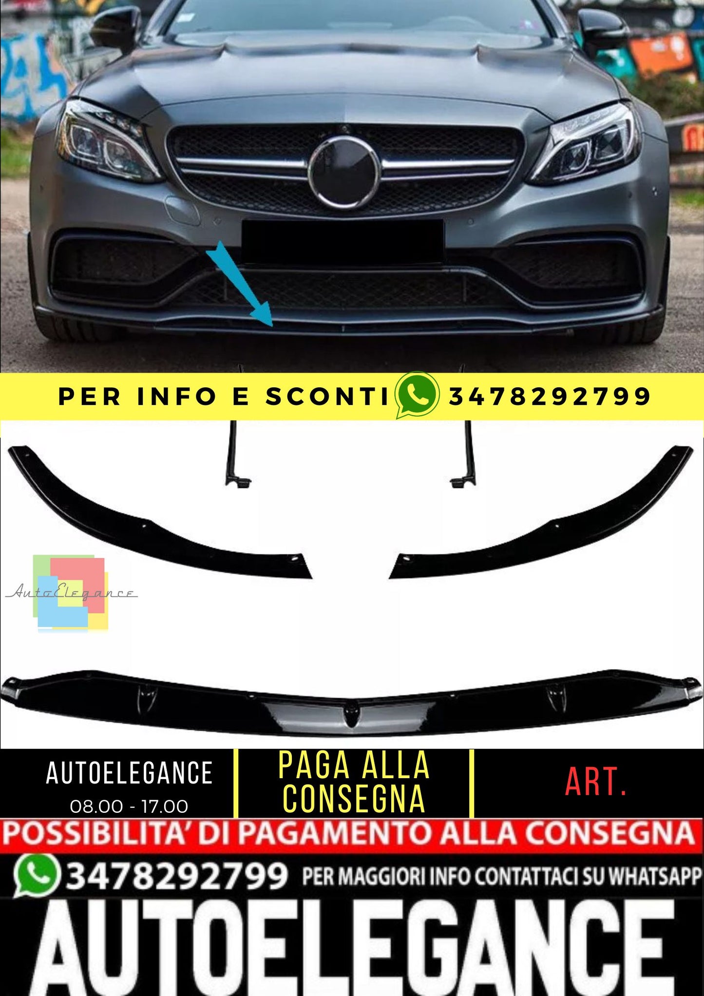 🖤SPLITTER Adatto per Mercedes W205 S205 C205 A205🖤