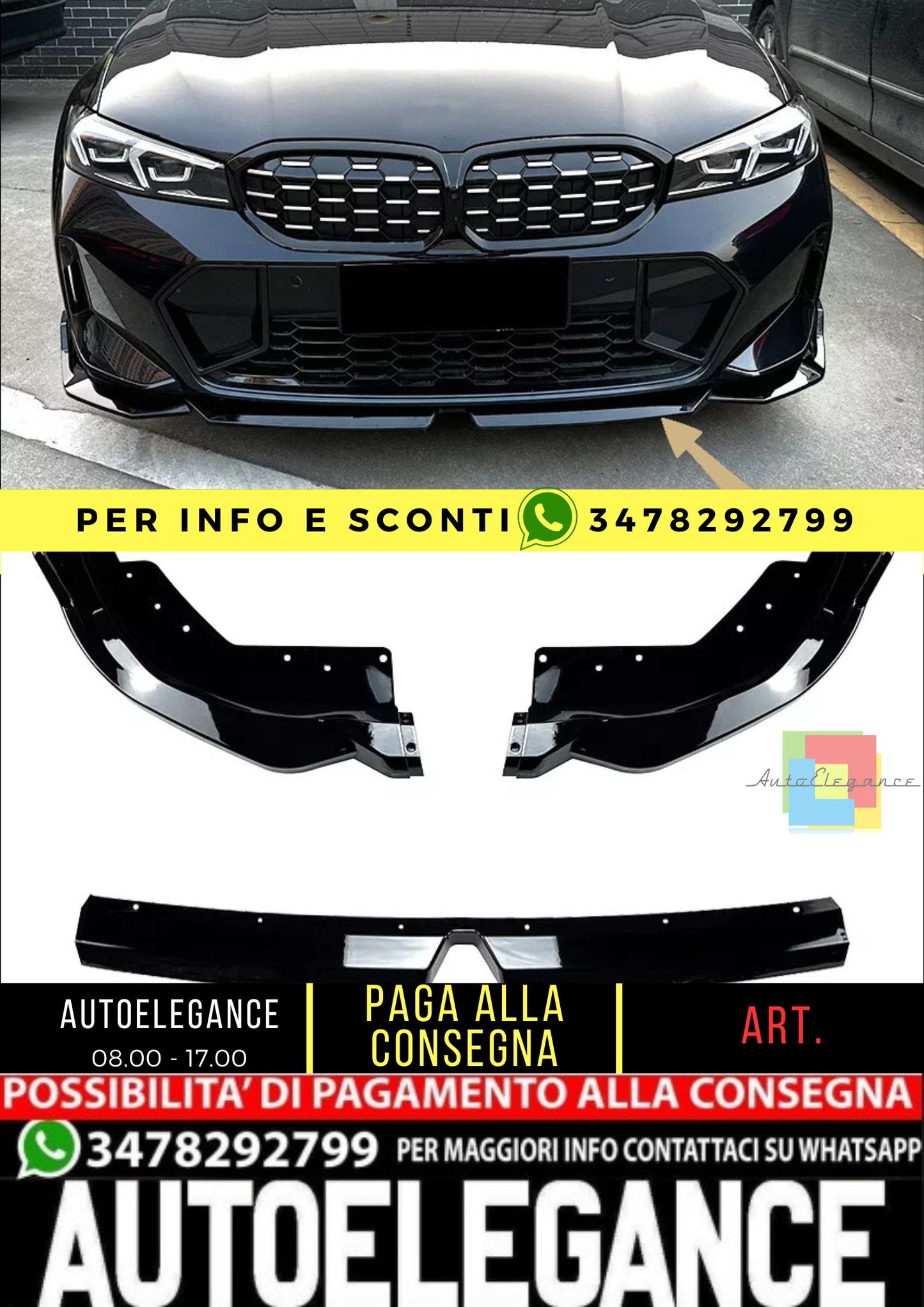 🤍Splitter Adatto per BMW Serie 3 G20 G21🤍