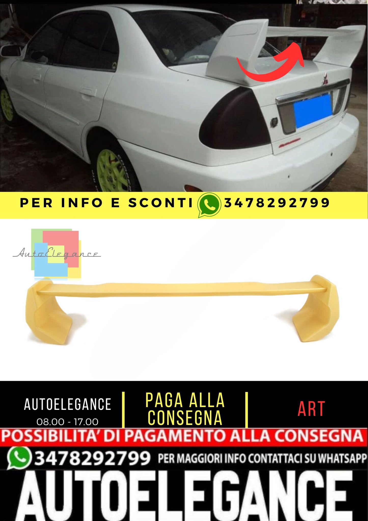 💎 SPOILER adatto per Mitsubishi Lancer EVO 7/8/9