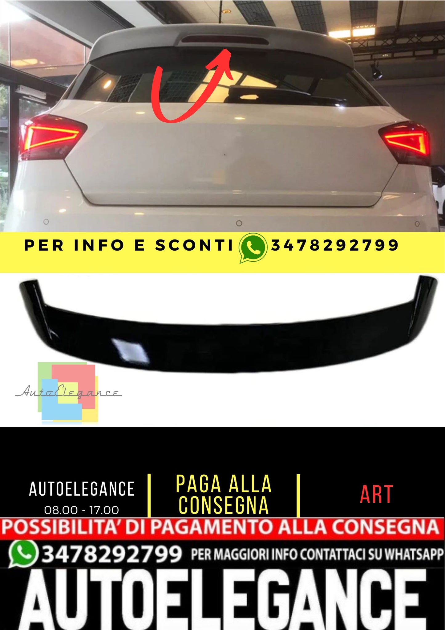 💎SPOILER adatto per Seat Ibiza 2017+ roof spoiler