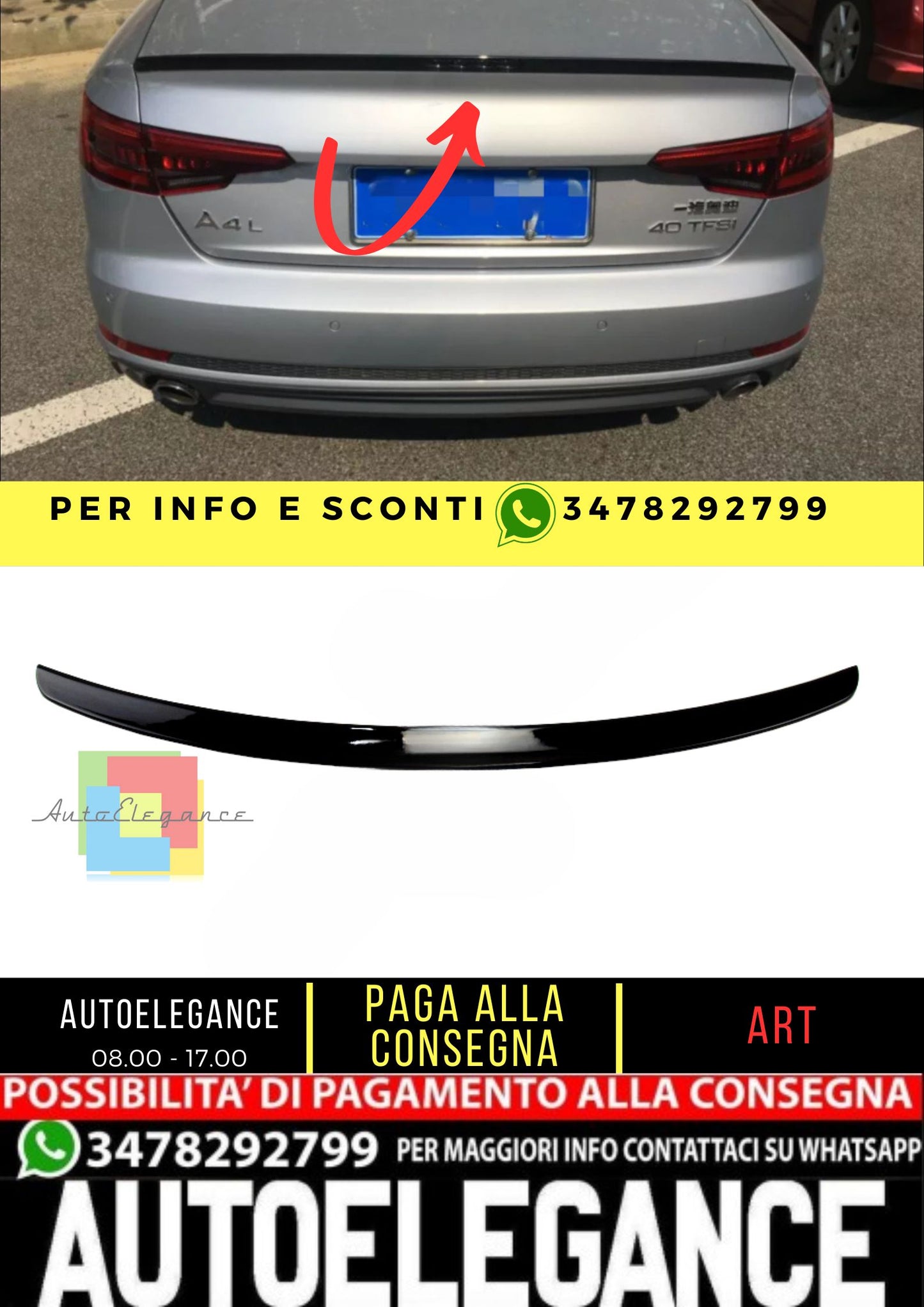 SPOILER adatto per Audi A4 B8 2013-2016
