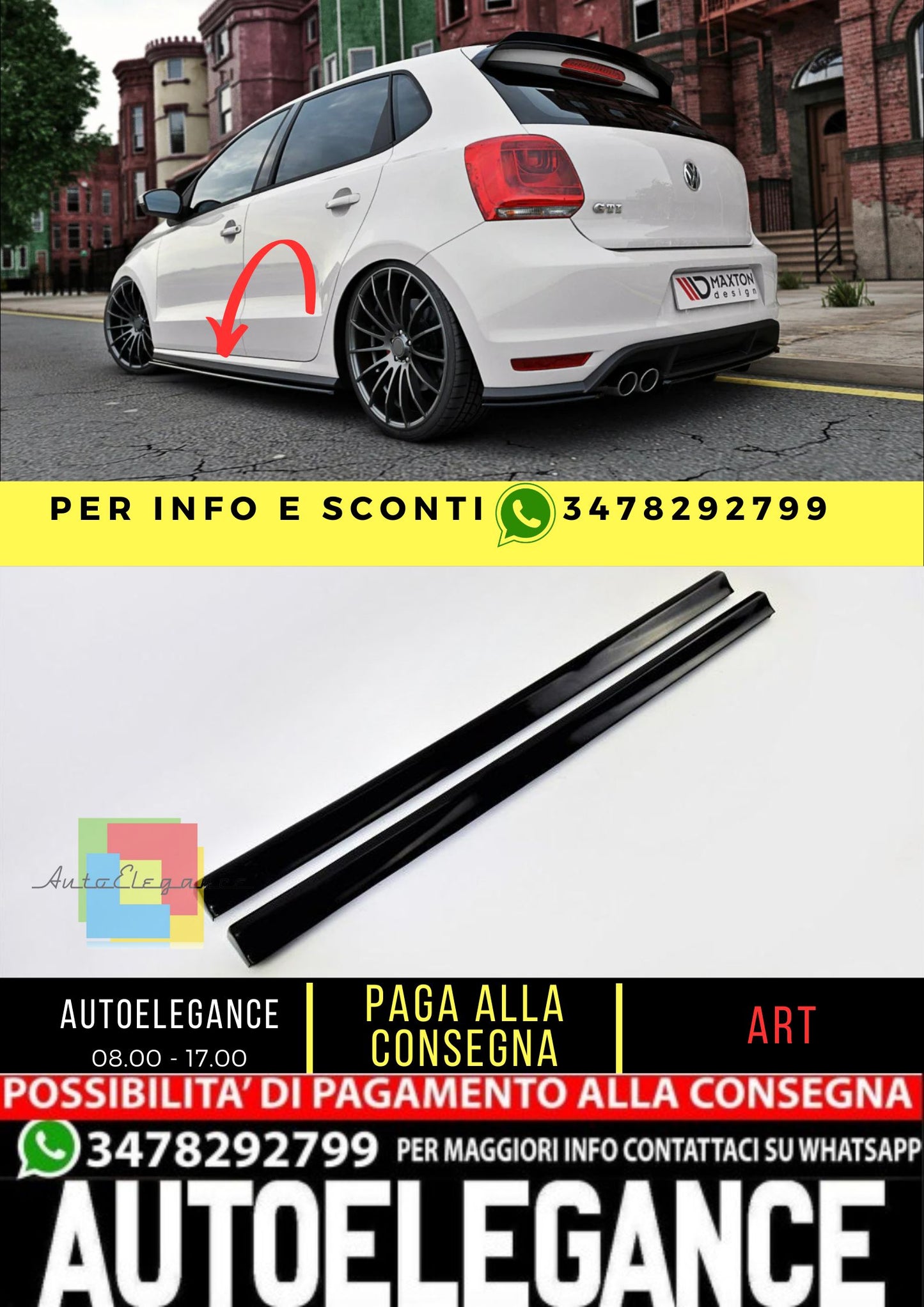 💎MINIGONNE adatto per VW Polo MK5 2009-2017