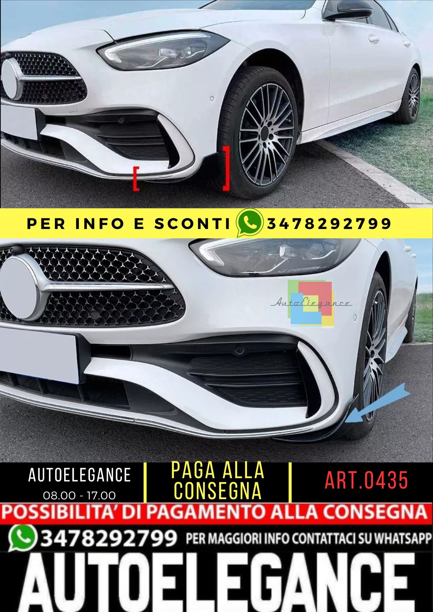 😍Aero Flaps Adatto per Mercedes W206 Classe CI😍