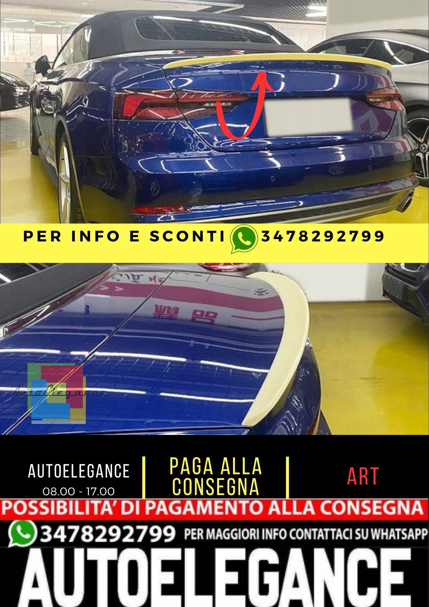 💎SPOILER adatto per Audi A5 F5 3D 2016+ Coupe