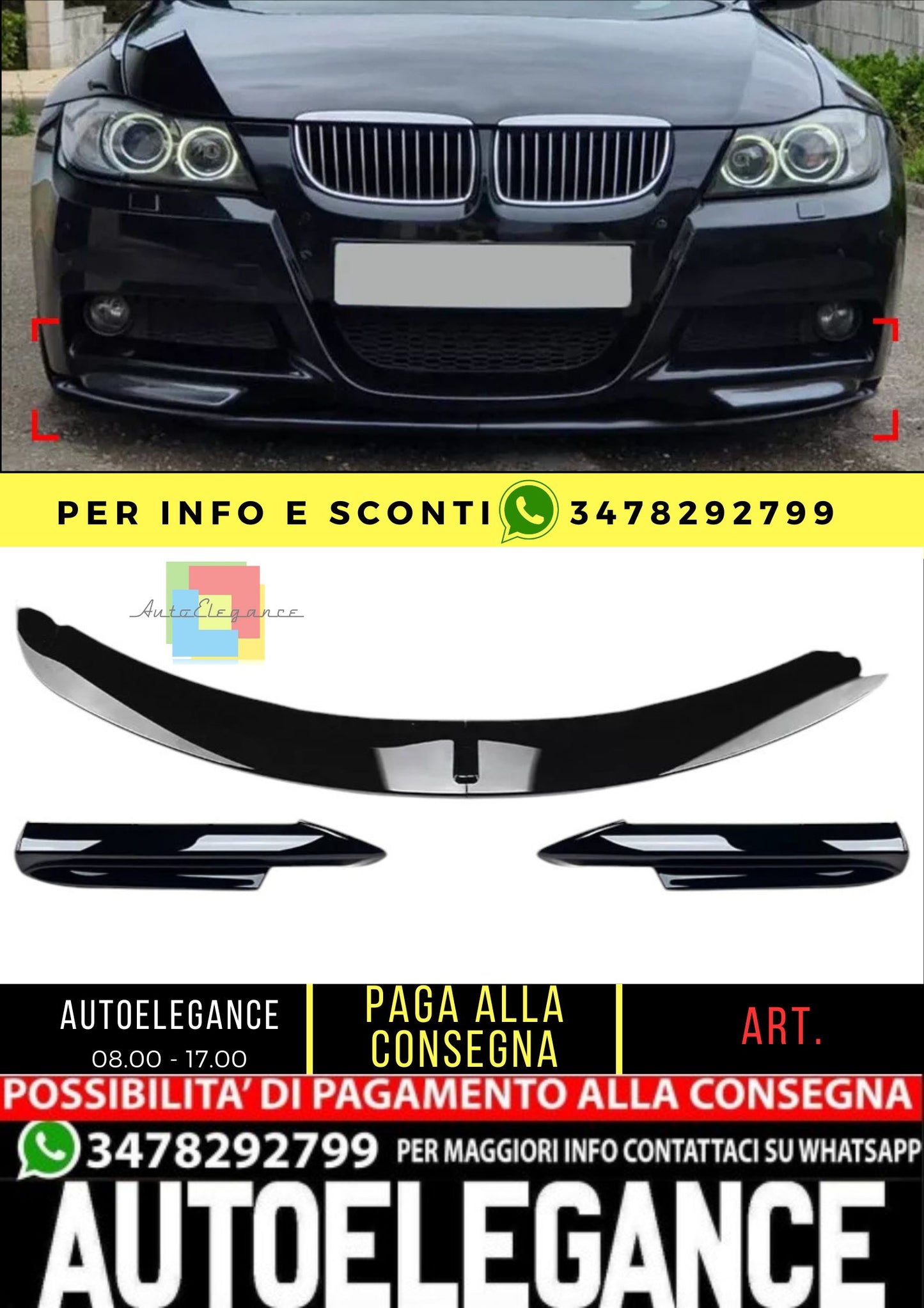 💥Splitter Adatto per BMW Serie 3 E90 E91 pre-LCI💥