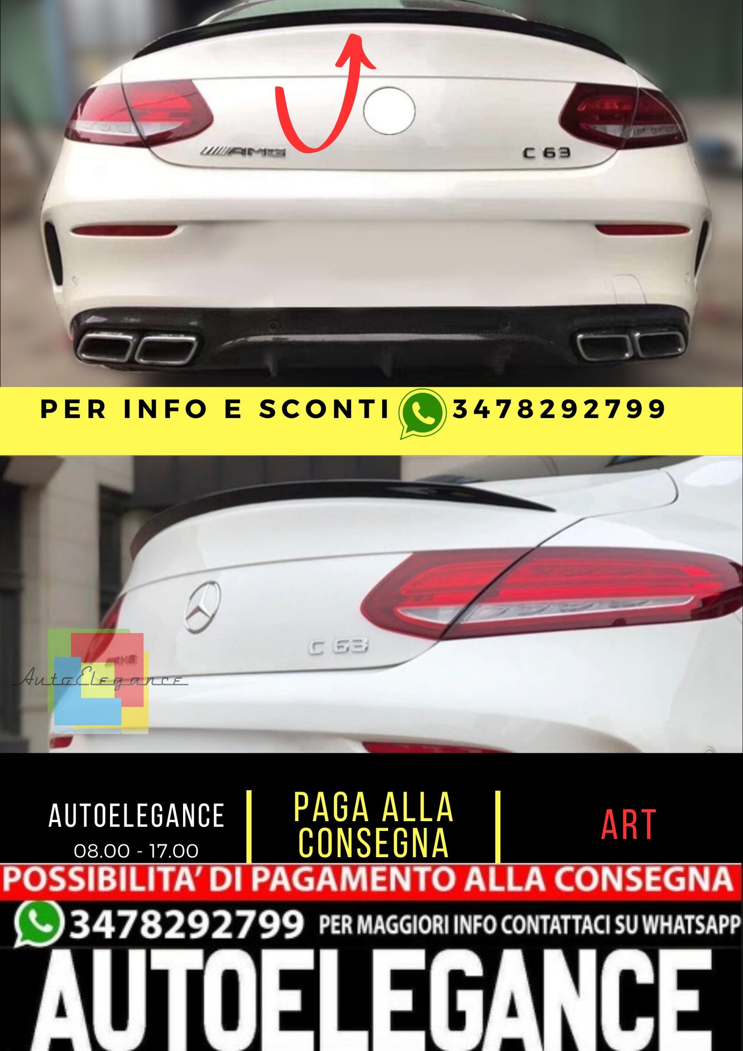 💎SPOILER adatto per Mercedes C class C205 2014-2021 Coupe