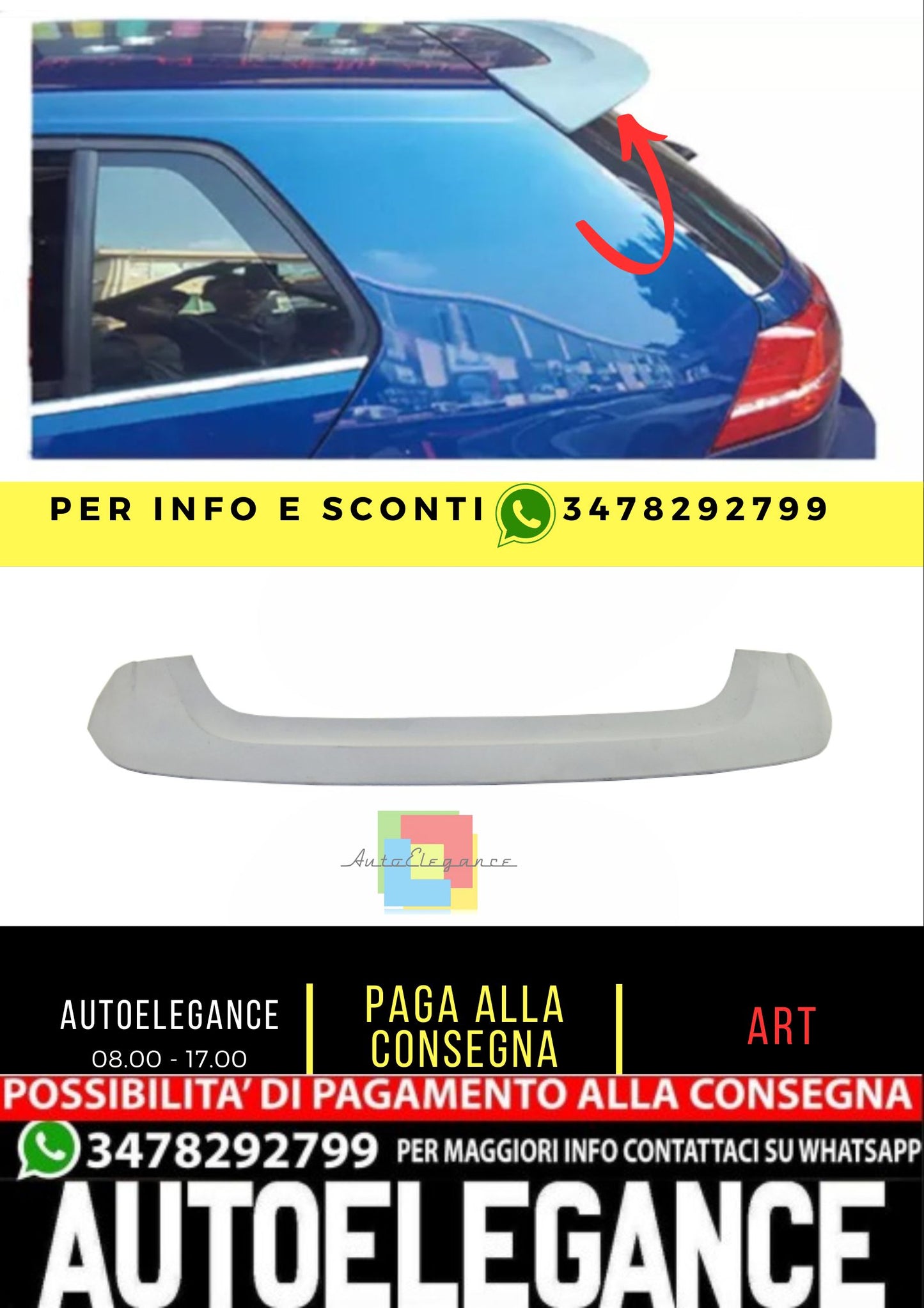 SPOILER adatto per VW Golf 7 3D 5D 2012-2020