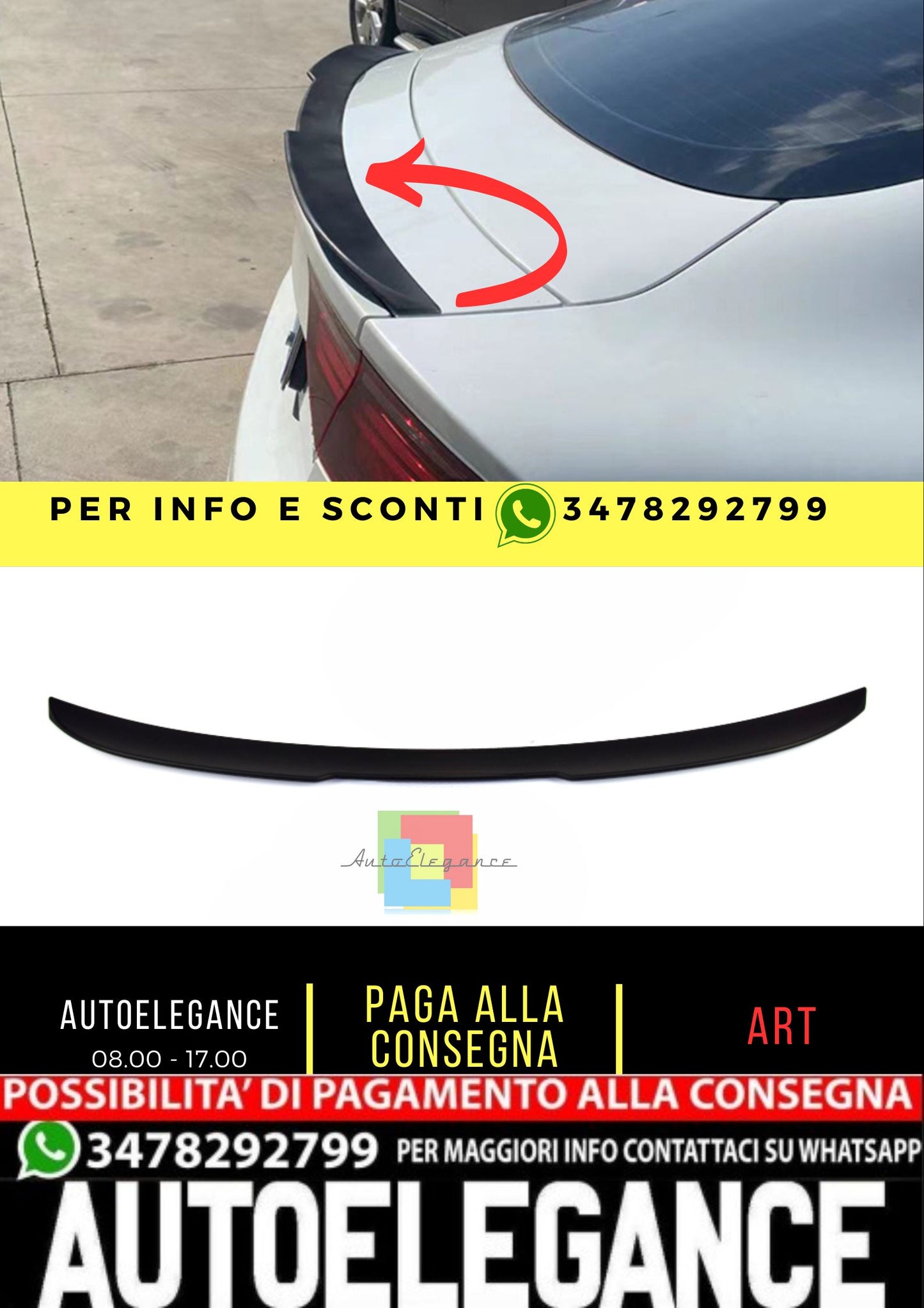 SPOILER adatto per AUDI A7 C7 2010-2018