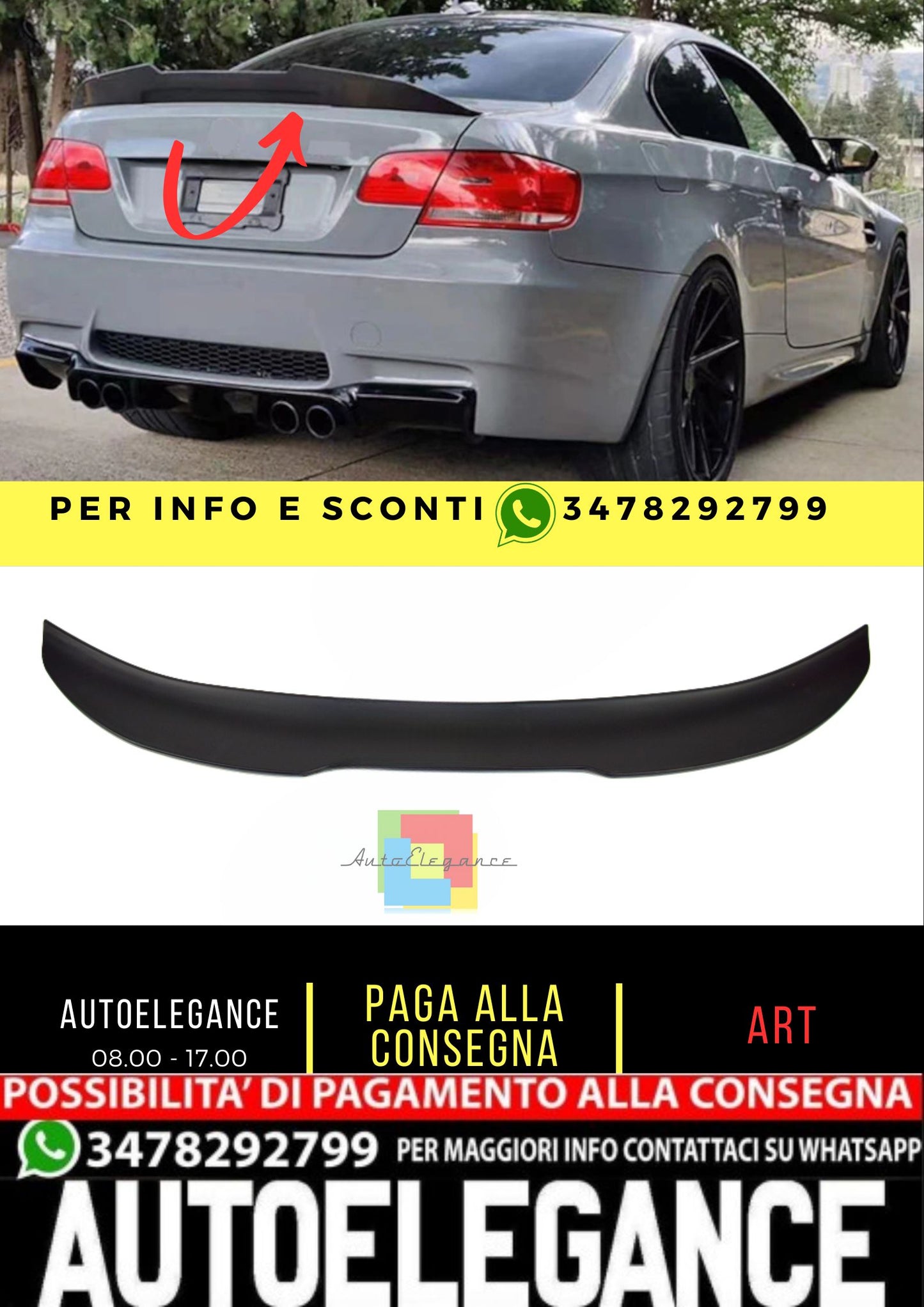 SPOILER adatto per BMW 3 E92 E93 2006-2013 Coupe