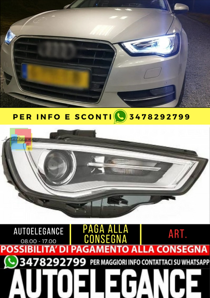 💎COPPIA FARI LED ANGEL EYES ADATTI PER Audi A3 8V 2012-2016 H7💎