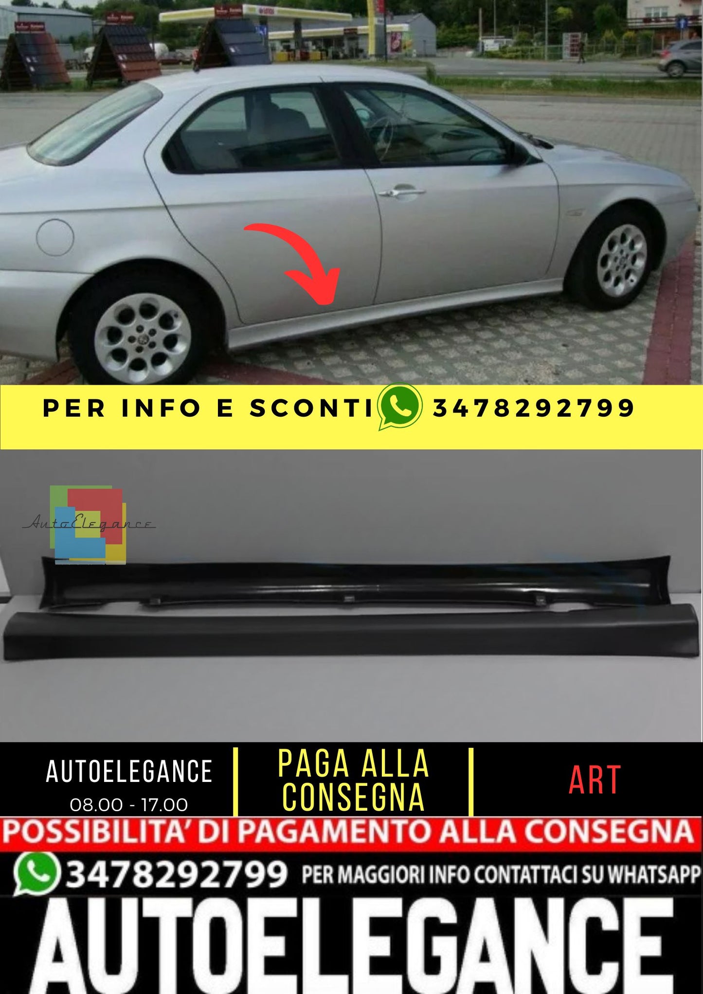 Spoiler Minigonne Laterali per ALFA ROMEO 156 1997-2006 ABS Plastica "Street-X