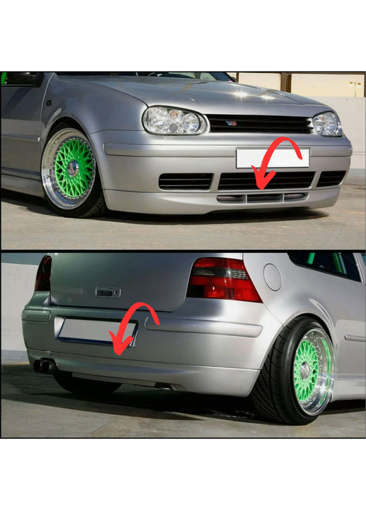 Spoiler paraurti anteriore+posteriore VW GOLF 4 25° ANNIVERSARIO Plastica ABS