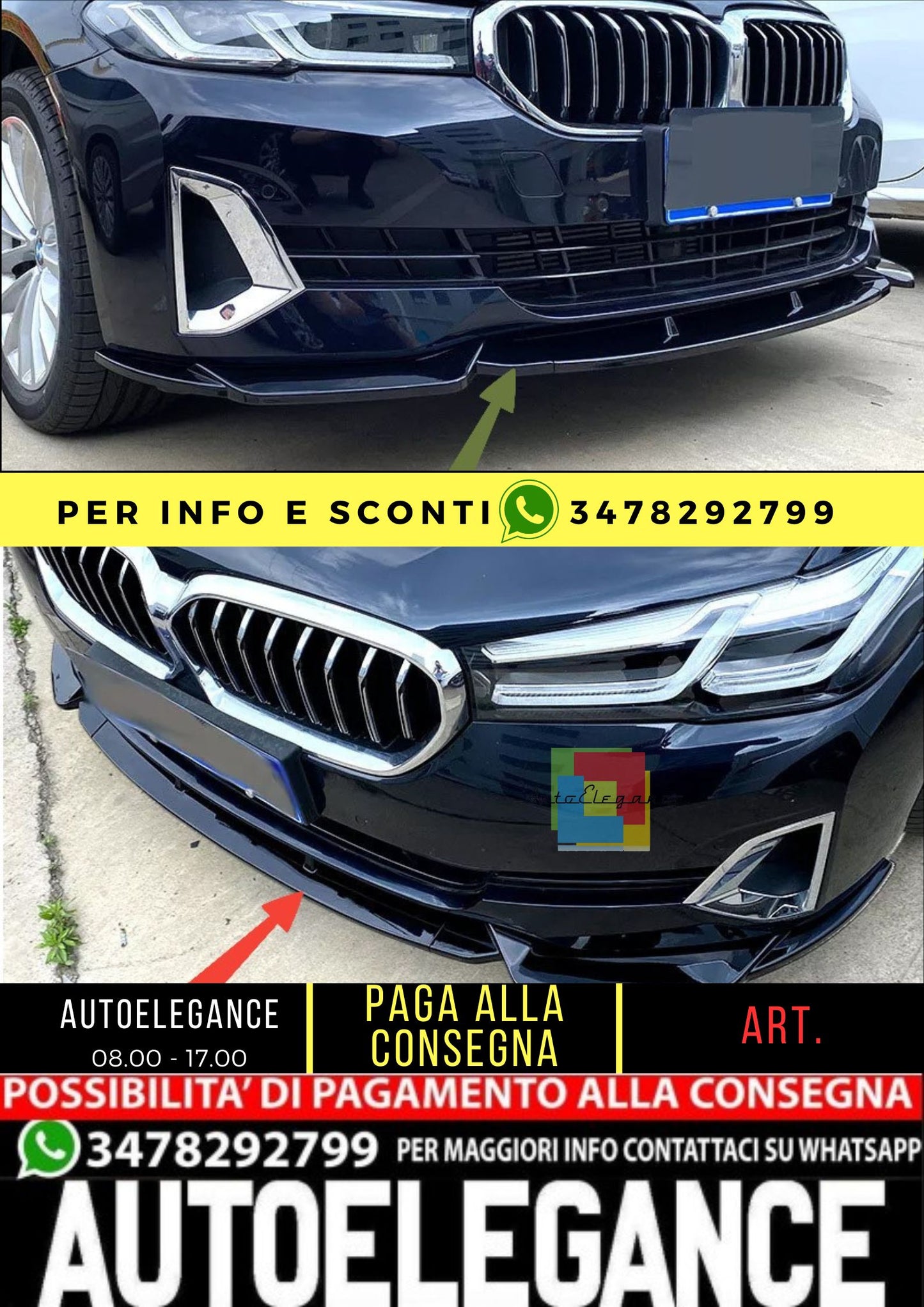 😎Splitter Adatto per BMW Serie 5 G30 LCI (Facelift) 😎