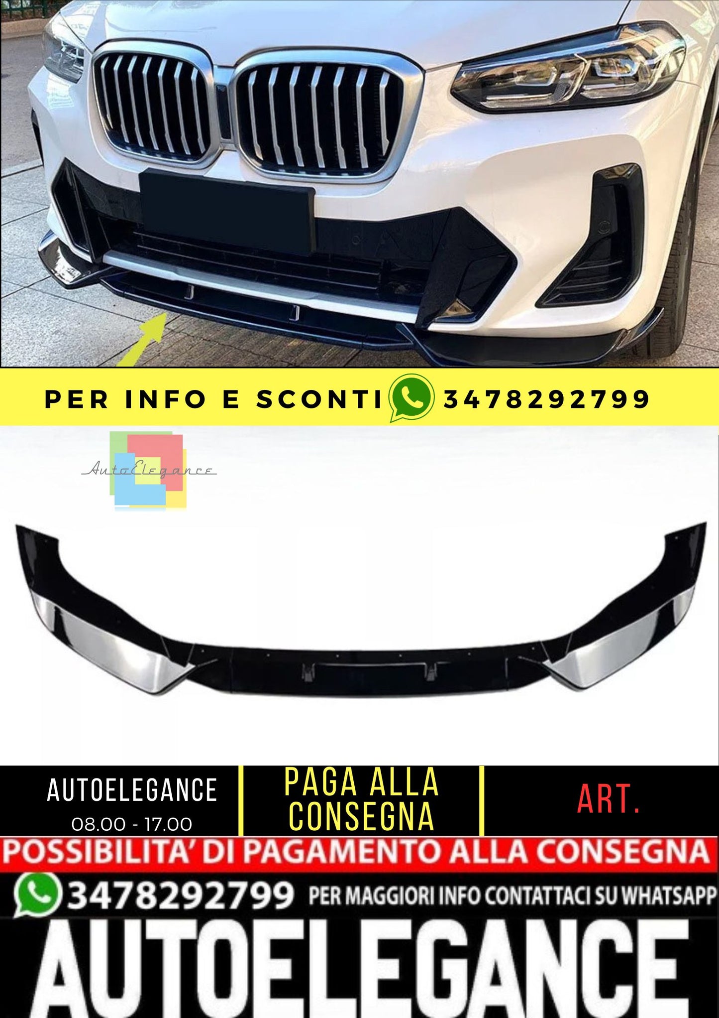 💯Splitter Adatto per BMW X3 G01 LCI (Facelift) 2021+💯