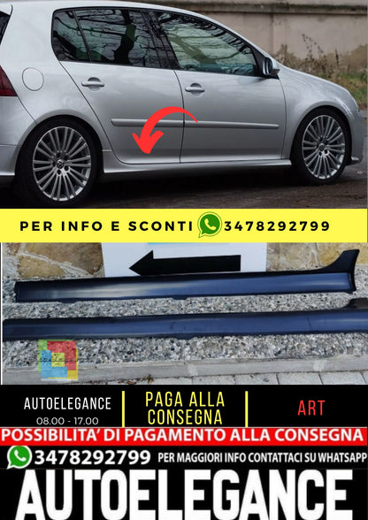Spoiler Minigonne Laterali per VW GOLF 5, MK5 " R32 look " ABS Plastica