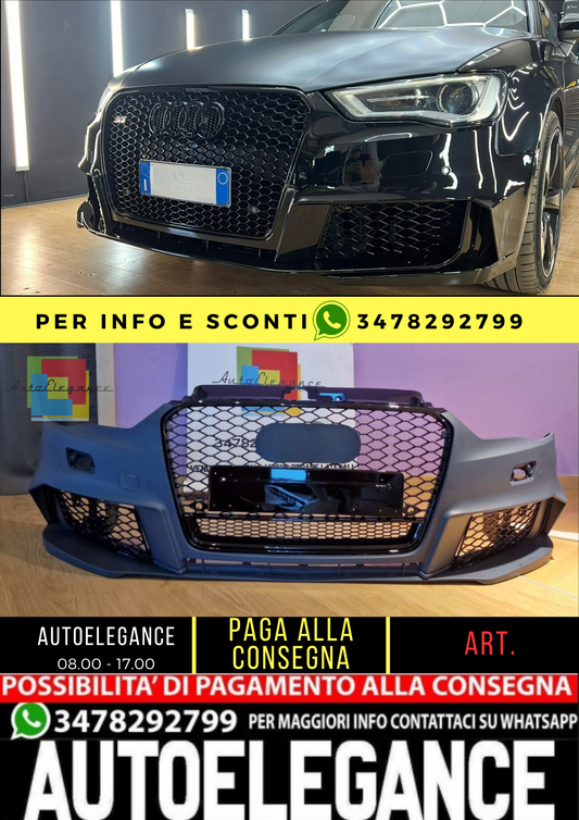 💥FRONT BUMPER SUITABLE FOR AUDI A3 8V 2012-2016 RS3 LOOK💥 