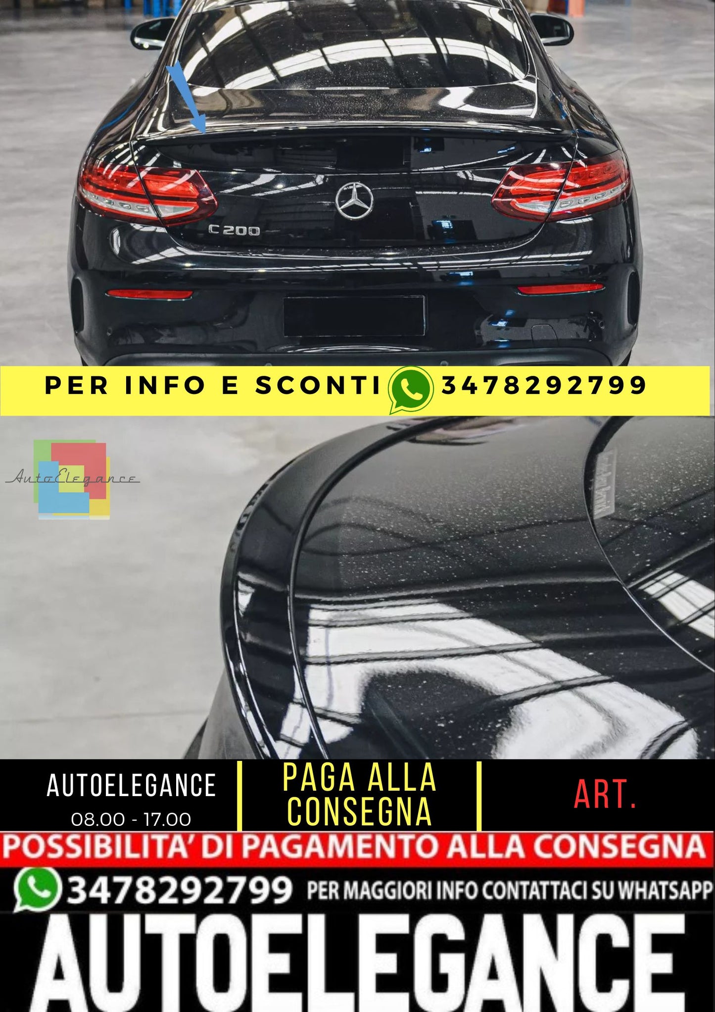 SPOILER ADATTO PER MERCEDES-BENZ C205 CLASSE C COUPÉ