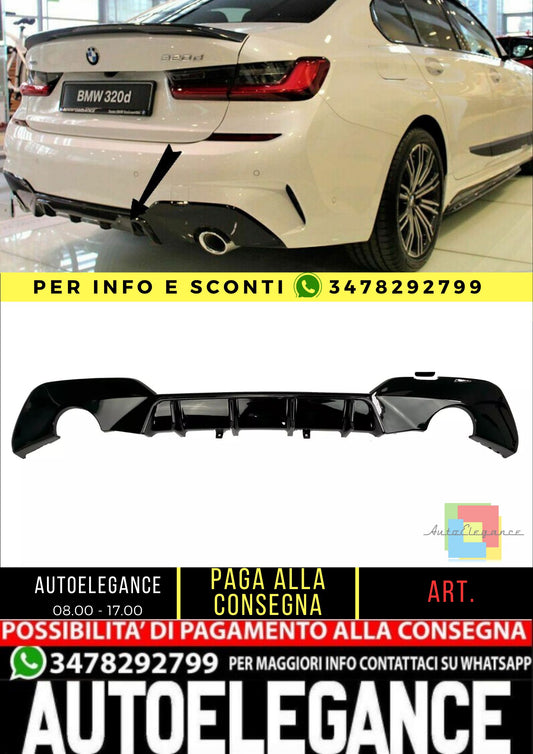 DIFFUSORE NERO LUCIDO ADATTO A BMW SERIE 3 G20 / G21 M SPORT 2018-2022