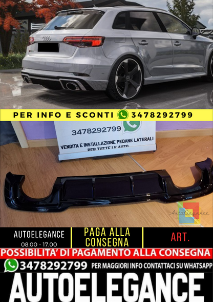 💥1033158 PARAURTI ANTERIORE ADATTO PER AUDI A3 2016-2020 NERO💥