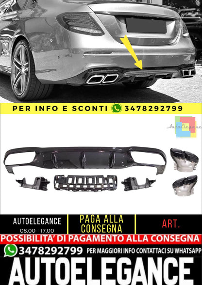 Diffusore + Mascherine scarico (NERO) Adatto Per Mercedes E-KL. W213