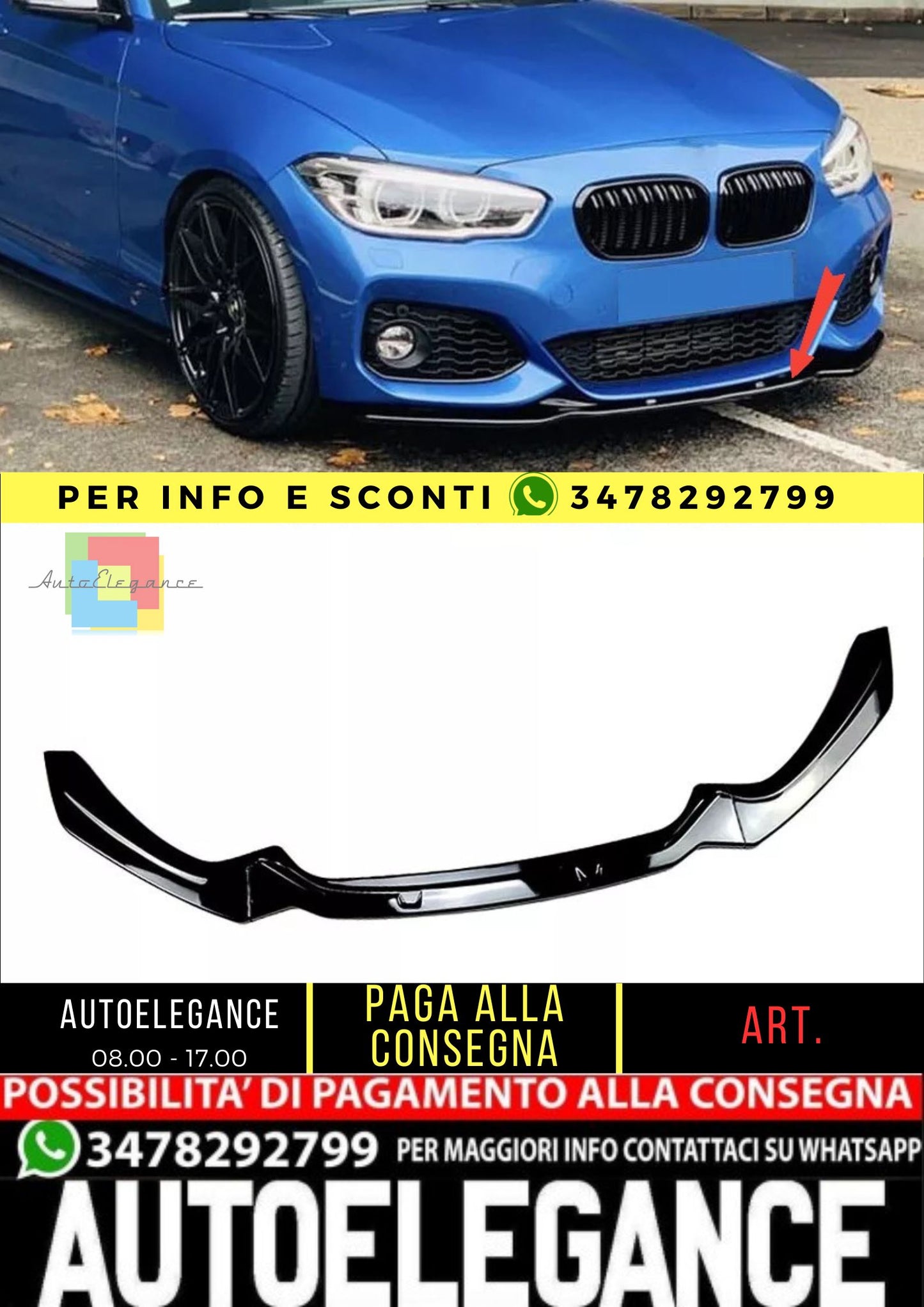 Splitter Adatto per BMW Serie 1 F20 F21 LCI