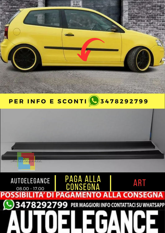Minigonne laterali per VW POLO 4 9N / 9N3 01-09 Plastica ABS, NUOVO "Street-X"