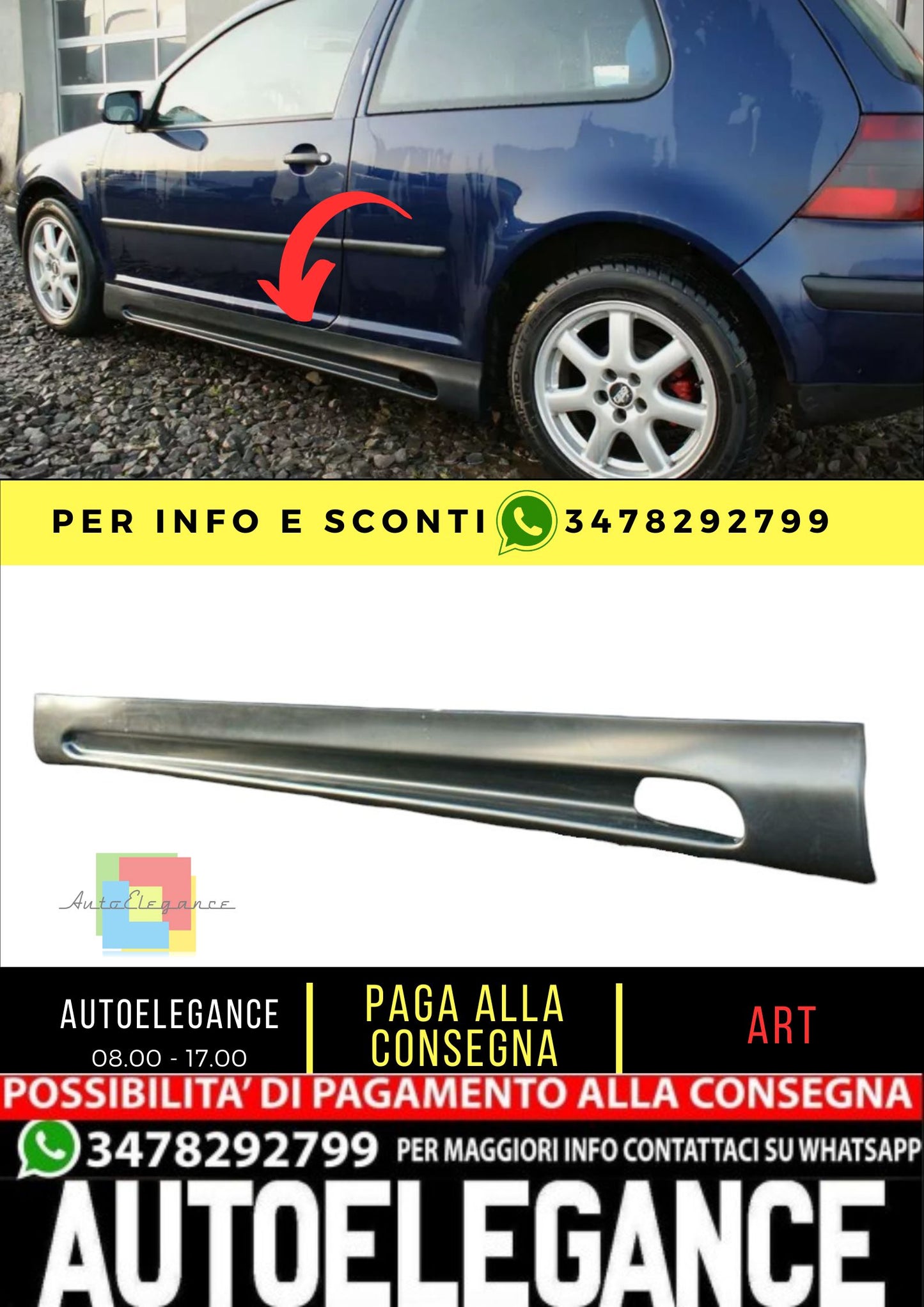 Spoiler Minigonne Laterali per VW GOLF 4 3&5 porta ABS Plastica "Street-X"