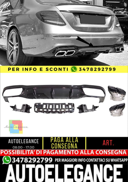 🤩Diffusore+Terminali Di Scarico Adatto Per Mercedes W213 Classe E🤩