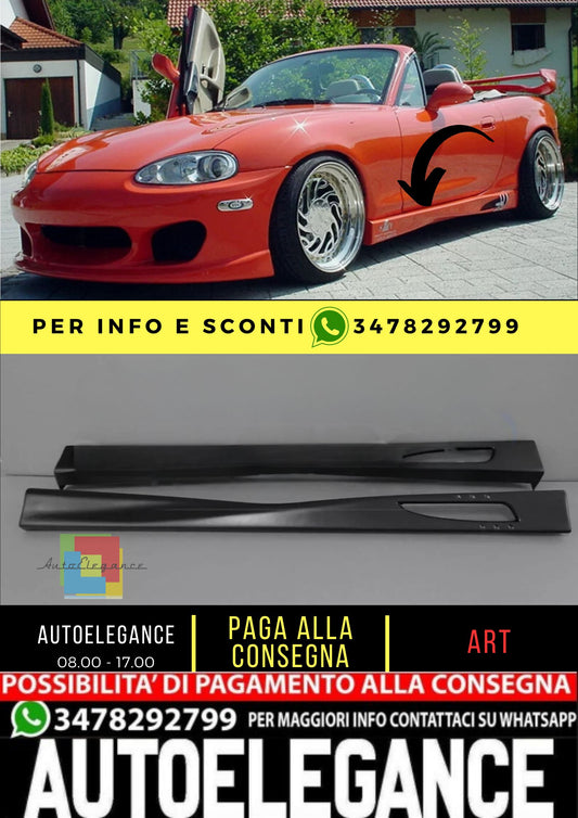 Side Skirt Spoiler for MAZDA MX-5 MX5 98-05 ABS Plastic Silever Line