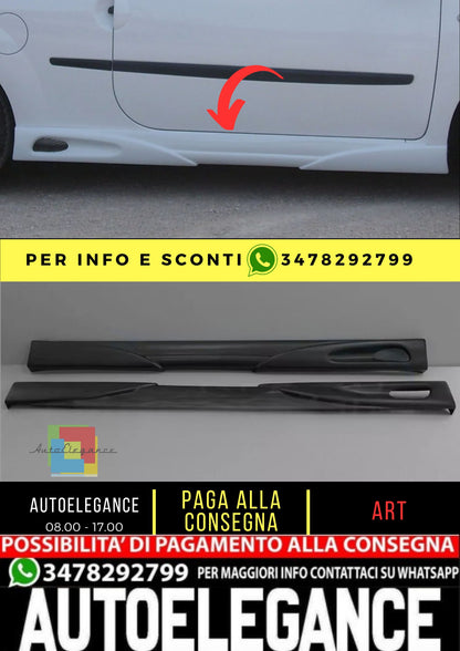Spoiler Minigonne Laterali per SMART Fortwo 451 Coupe Cabrio 07-12 ABS Plastic