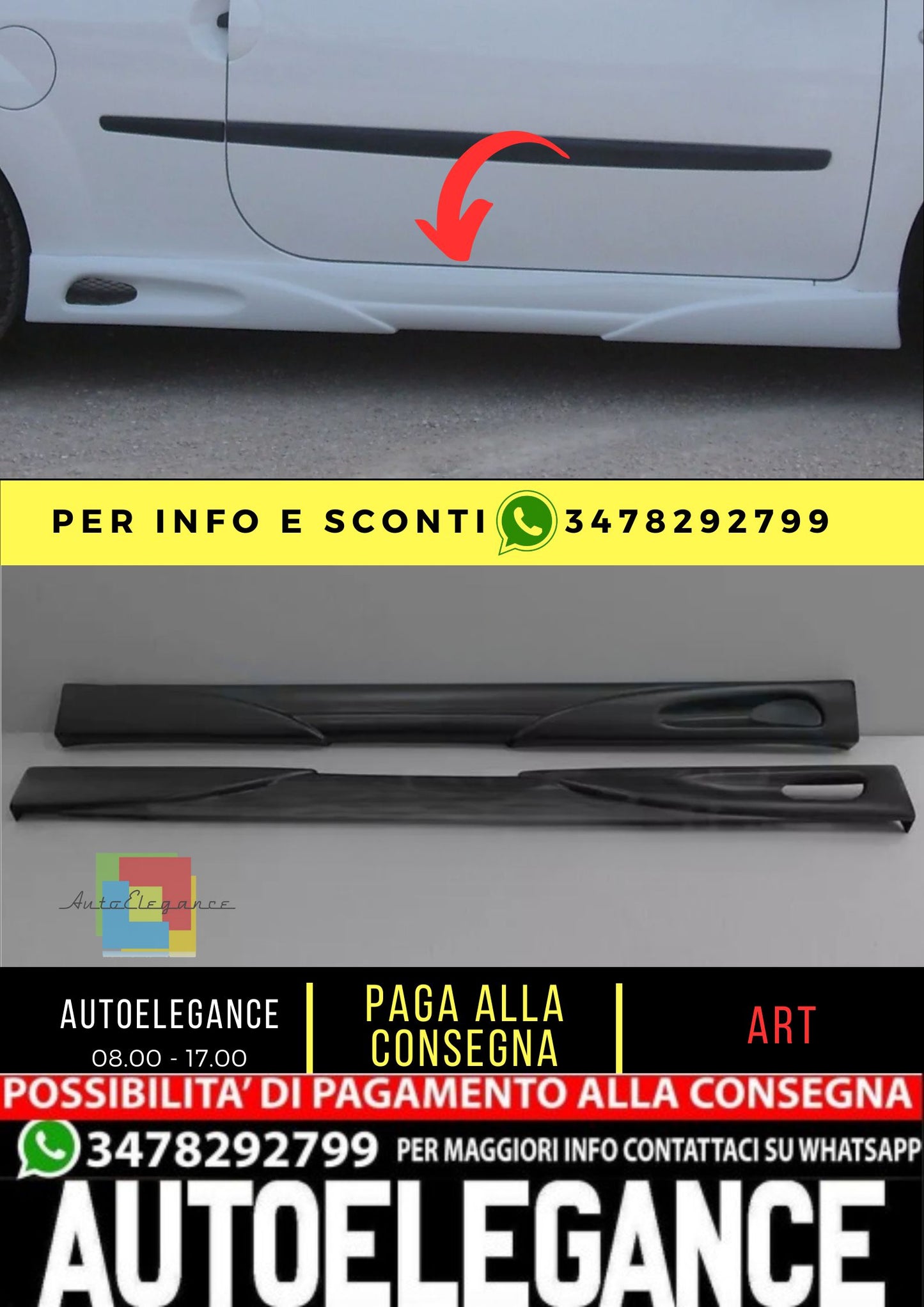 Spoiler Minigonne Laterali per ABS Plastica RENAULT TWINGO II Type N 2007+