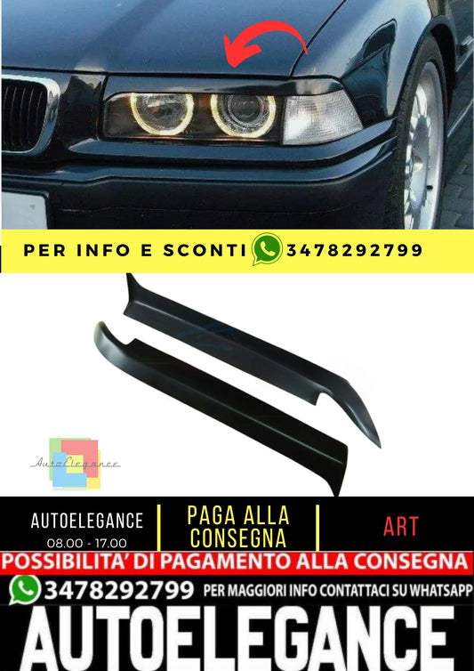 Sopracciglia per BMW 3 E36 1990-1999 ABS Plastica palpebre fari