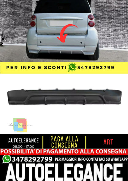 Spoiler posteriore sotto paraurti per SMART Fortwo 451 07-12 ABS Plastica