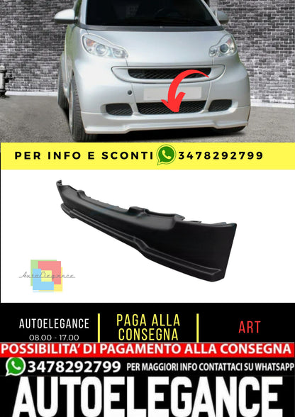 Front spoiler under bumper for SMART Fortwo 451 07-12 ABS plastic