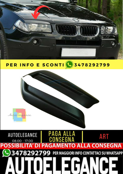 Sopracciglia per BMW X3 E83 2004-2010 ABS Plastica palpebre fari